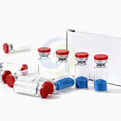 Hoge zuiverheid GHK-Cu koperpeptide poeder met stabiele structuur voor collageenproductie.