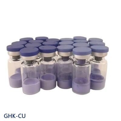 Hoge zuiverheid GHK-Cu koperpeptide poeder voor huidverzorgingsonderzoek. Koper tripeptide-1 cosmetisch materiaal. Stabiel blauw peptide. ≥99% zuiverheid.