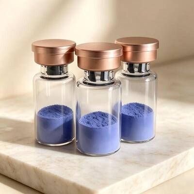 Hoge zuiverheid GHK-Cu koperpeptide poeder voor huidverzorging formule koper tripeptide-1 cosmetische grondstof blauw peptide complex betrouwbare kwaliteit