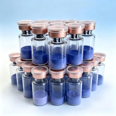 Hoge zuiverheid GHK-Cu koperpeptide poeder voor cosmetische huidverzorging koper tripeptide-1 ingrediënt blauw peptide materiaal stabiele onderzoekskwaliteit
